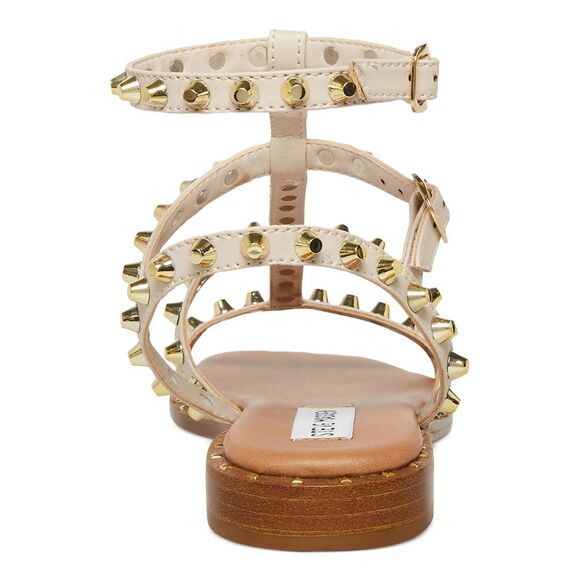 STEVE MADDEN Womens Beige Sunnie Square Toe Gladiator Sandals Shoes 5.5 M - Picture 2 of 4